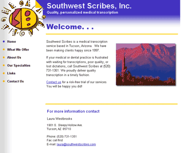 image of Southwest Scribes website